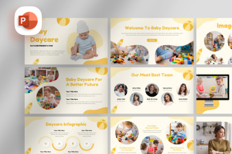 Cute Baby Daycare PowerPoint Template